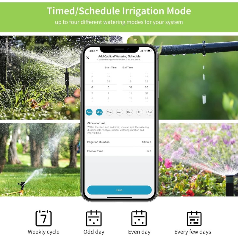 DIIVOO Sprinkler Timer 2Zone Bluetooth Water Timer for Garden Hose