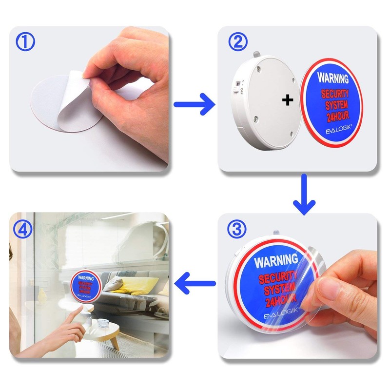 EVA LOGIK Modern Ultra-Thin Window Alarm with Loud 120dB Sound