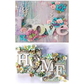 JaAoyoo Diamond Painting, 2 Pack Diamond Painting Pictures Adults, Diamond Painting Home DIY 5D Diamond Painting Set for Home Wall Decoration 40 x 30 cm