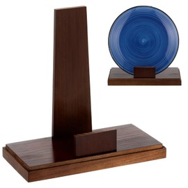 Weysat 6 Inch Wooden Stand for Display Plate Postcard Picture Book Display Stand with Square Block Base Picture Frame Easel for Home Office Decorative