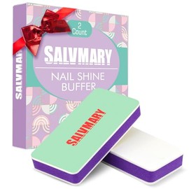 SALVMARY Nail Shine Buffer Block Shiny Buffing Blocks Files Polisher 2Pcs | 400/3000 Grit nail shiner for natural nails, EVA sponge buffer material, s