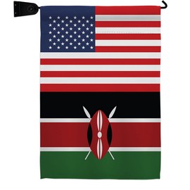Kenya US Friendship Garden Flag Set Mailbox Hanger Regional USA American Alliance World Country Particular Area Small Decorative Gift Yard House Banner Double-Sided Made In 13 X 18.5