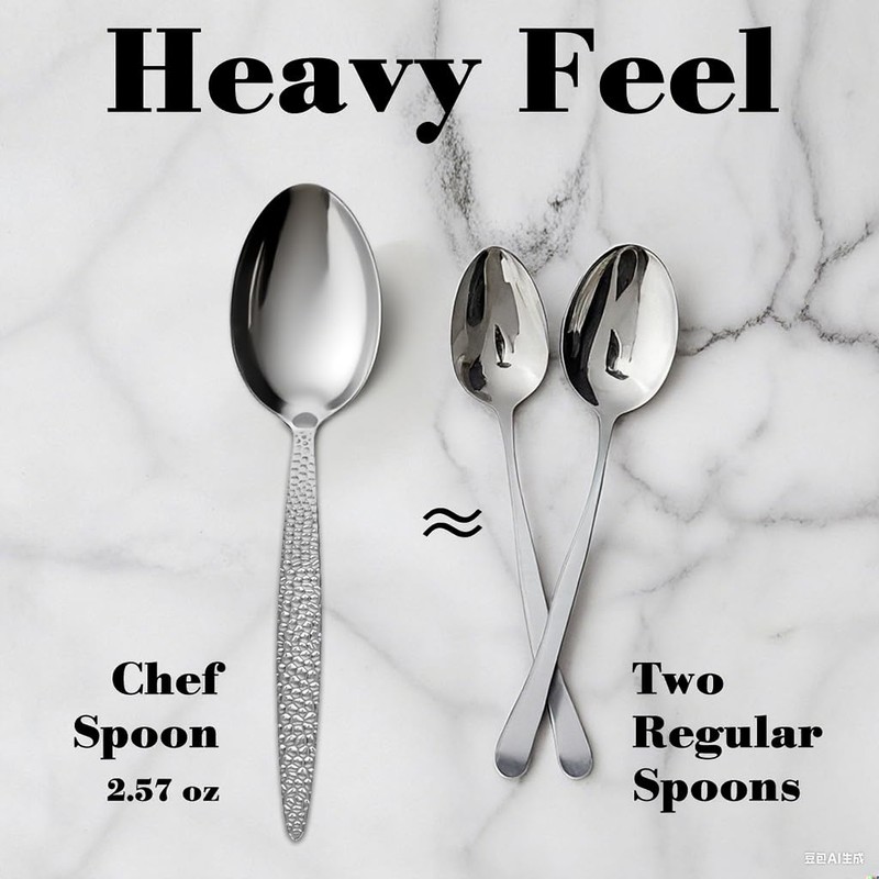 CREATIVECHEF Kunz Plating Spoon 9 Inch, 18/10 Stainless Steel Titanium