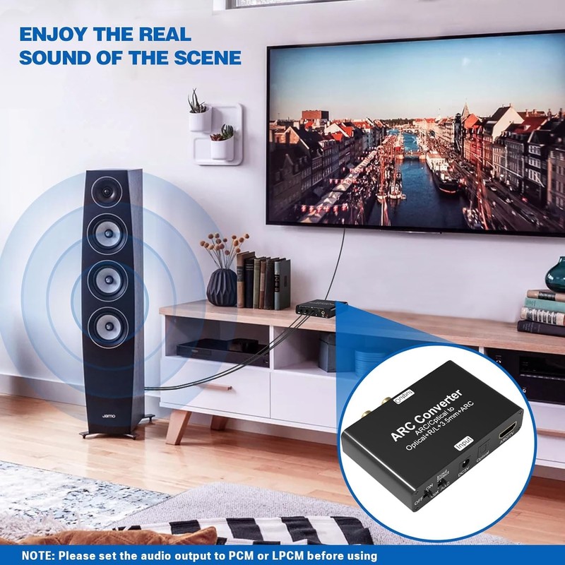 192KHz DAC Converter, Digital to Analogue L/R RCA Adapter, HDMI