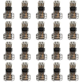 Pack of 20 Waterproof T Connectors, Low Voltage and Dustproof T Tap Cable Connectors, No Need to Wrap Insulation Tape, Connection Cable for Branching in Wires