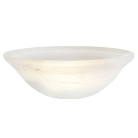 Aspen Creative 25002-65-1 Replacement Alabaster Glass shade for Flush Mount or Semi-Flush Mount, 1/2" Center Hole, 11-1/2" Diameter x 4" Height