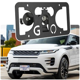No Drill License Plate Holder Compatible with Land Rover Defender, Discovery 5th gen, Discovery Sport 2nd gen, Range Rover 4th gen/Evoque 2nd gen/Range Rover Sport Front Grille License Plate Bracket