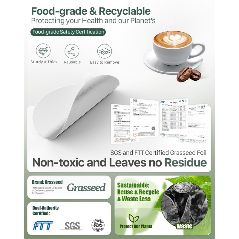 Grasseed 100Pcs Aluminum Foil Lids to Reuse Nespresso Pods, Pod