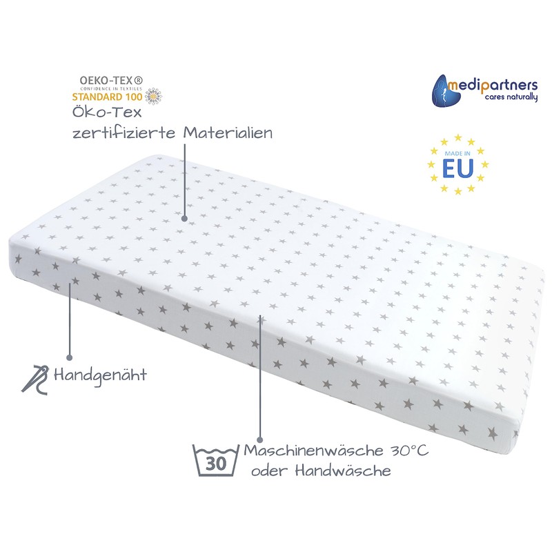 Medi Partners Fitted Sheet 60 x 120 cm, 3-Pack Baby