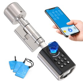 Welock Fingerprint Password Door Lock, Electronic Fingerprint Lock with App, Password, RFID Card and WiFi (WiFi Box Required), Suitable for Doors from 30-70 mm