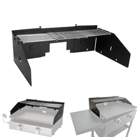 PHYESUVIN Universal Wind Screen/Guard and Griddle Warming Rack Set Fit for Griddle from 22" to 28" Without Hood, Griddle Accessories for Blackstone 22", 28" Griddle and Other Griddle with Rear Grease