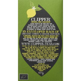 Clipper Organic Lemon & Ginger Tea Bags | 150 Teabag Sachets (6x Boxes of 25) | Bulk Buy, Home & Catering | Caffeine-Free Herbal Tea Bags | Eco-Conscious, Natural, Unbleached & Biodegradable