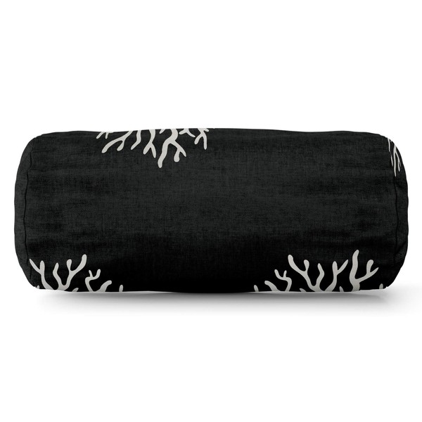 Majestic Home Goods Black Coral Indoor/Outdoor Round Bolster Pillow 18.5" L x 8" W x 8" H