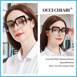 OCCI CHIARI Funky Womens Reading Glasses 2.75+ Large Head Readers Heavy Duty Frame(1.0 1.25 1.5 1.75 2.0 2.25 2.5 2.75 3.0 3.5 4.0 5.0 6.0)