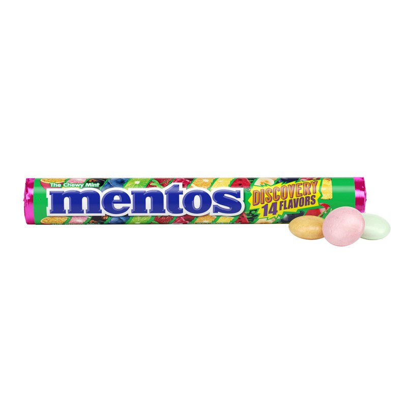 Mentos Chewy Mint Candy Roll, Discovery 14 Assorted Fruit Flavors,