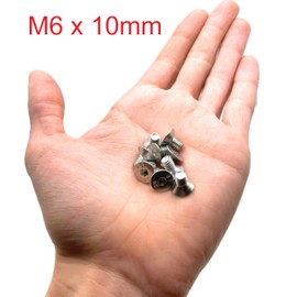 Screws Stainless Steel M6 x 10 mm Countersunk Head BTR Diameter 6 x 10 mm Screws M6 x 10 mm FHC Allen Key Stainless Steel A2-70 (V2A/304) ISO 10642 / DIN 7991: Pack of 50 ProRaje