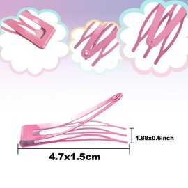 ELANE 20 Pcs Metal Snap Hair Clips for Women,Hair Clips Barrettes Double Grip Hair Clips,Small Hair Clips for Women Girl Thick Fine Hair (Light Pink)