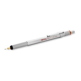 Rotring 800+ Mechanical Pencil With Touchscreen Stylus - 0.7mm - Unique Twist & Click Action - Silver Metal Barrel - Gift Boxed