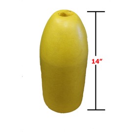 Pair of KUFA Sports Float Buoy for Crab Trap and Shrimp Pot (Pair of 14"x6" Yellow Bullet Floats)