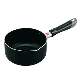 Kakusee KN-02 KN-02 Mini Milk Pan, 5.5 inches (14 cm), Gas Fire, Includes Pourer, Fluorine Resin Treatment, Non-Stick, Easy Care, Black