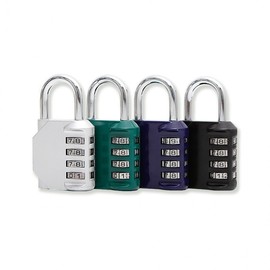 Solid 4-Digit Combination Lock for School Lockers and Cabinets Silver 3ea