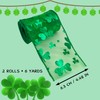 2 Rolls Shamrock Wired Edge Ribbon 2.5 Inch Wide St.