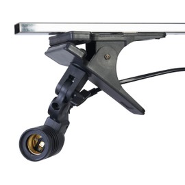 Yamazen LCS-300 Clip Stand for Lights, Strong Magnet, E26, Attaches to Various Lighting Fixtures, Angle Adjustment, Pinch Opening Up to 1.6 inches (4 cm), Cord Length 9.8 ft (3 m), Power Switch Type,