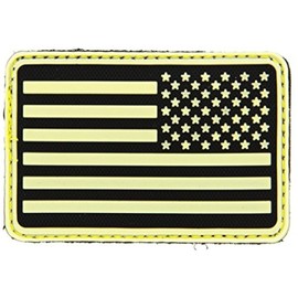 Hazard 4 US Flag Rubber 3D Velcro Morale Patch, Right Arm, Glow in the Dark