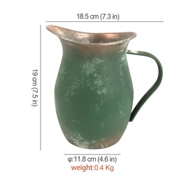 Big Fortune Vase for Flowers Vintage Decorative Jug Metal Rustic Vase Kitchen Decorations Over Cabinets Decor Small Metal Flower Pots Milk Jug for Home, Office Kitchen Decorations Accessories