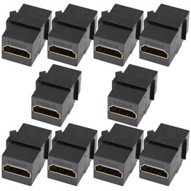 tunghey HDMI Keystone Jack, 4K HDMI Female to Female Adapter HDMI Coupler Snap-in for Keystone Wall Plate (10Pack)