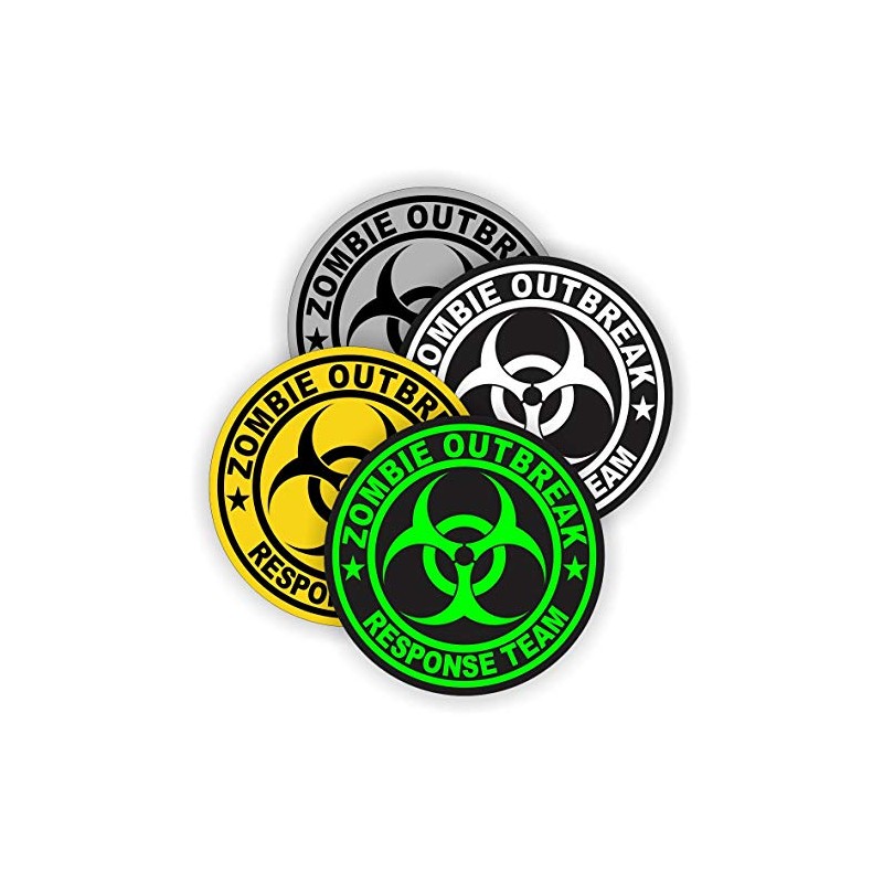 4pcs Biohazard Symbol Zombie Response Team | Hard Hat Sticker