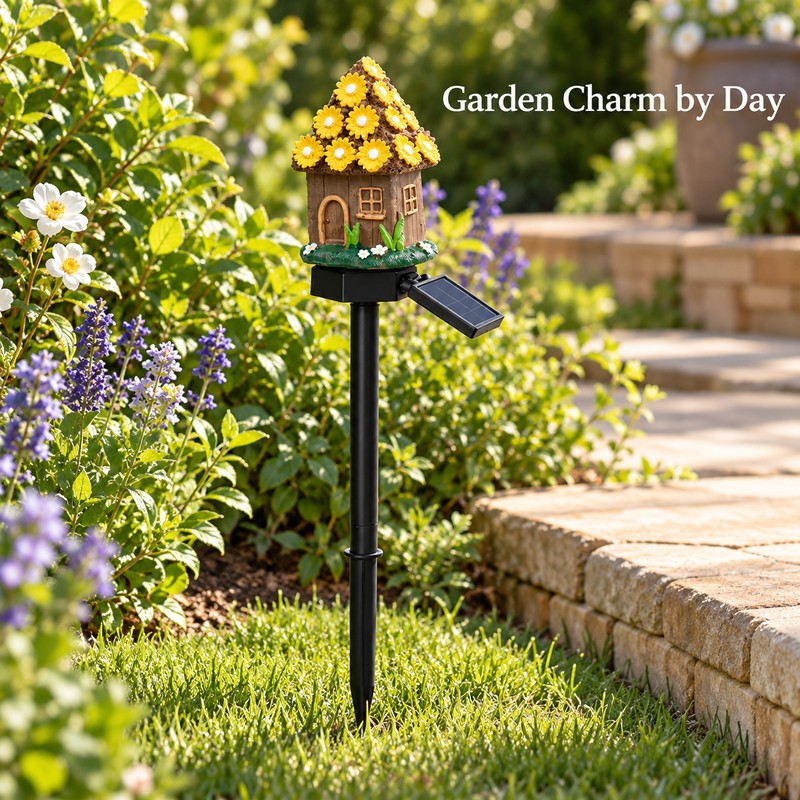 Solar Fairy House LED Garden Stake Lights, Automatic Outdoor Decorative