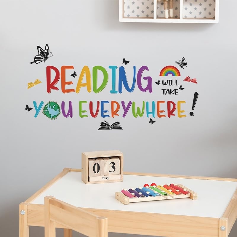 iMagitek Reading Corner Wall Stickers, Reading Will Take You Everywhere