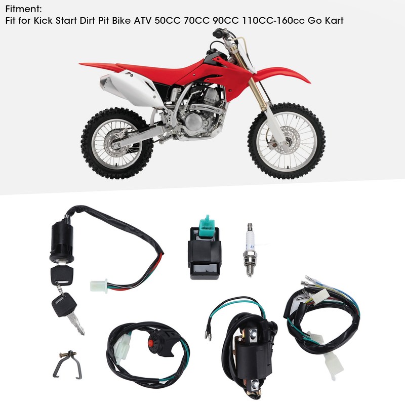 Kill Switch Ignition Coil CDI Spark Plug Wiring Harness Kit