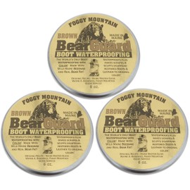 Foggy Mountain, a Maine Outdoor Solutions Brand Bear Guard Brown - Boot and Leather Waterproofing with Color - Beeswax and Bear Grease - 3 Pack