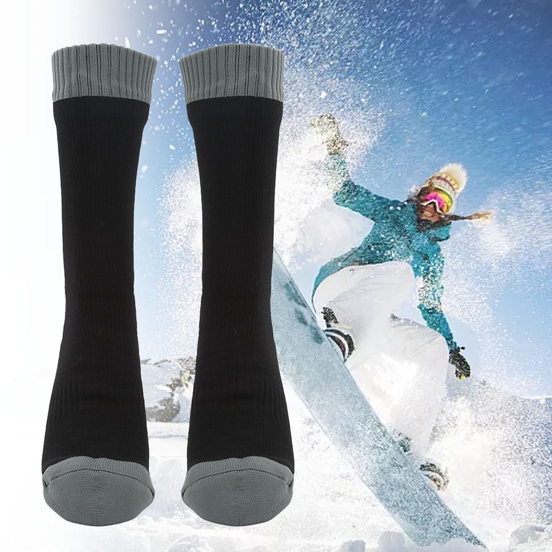 2 PCS Warm Waterproof Socks Double Layer Thickened Socks Sweat