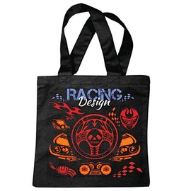 Reifen-Markt Tasche Umhängetasche RACING DESIGN BIKERSHIRT MOTORRAD CHOPPER GOTHIC MOTORCYCLE SKULL MOTORRADCLUB BIKE ROUTE 66 Einkaufstasche Schulbeutel Turnbeutel in Schwarz