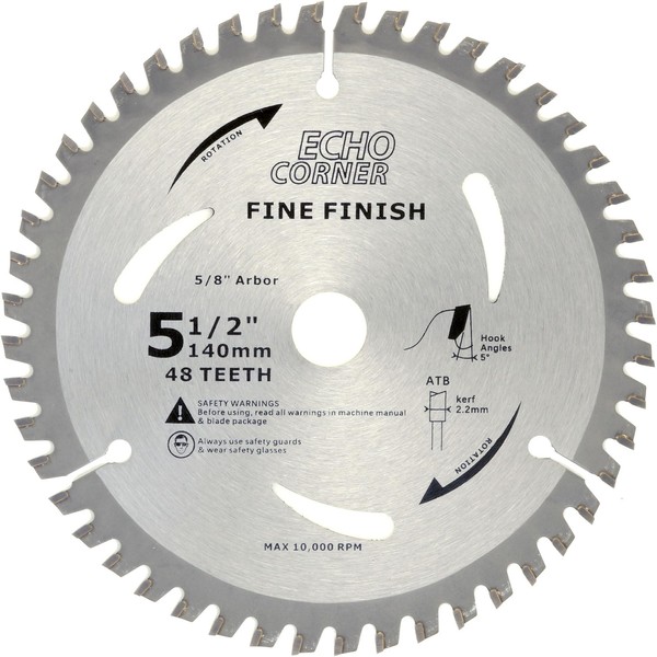 Echo Corner 5-1/2" (5/8" Arbor) Circular Saw Blade 48T, Fine
