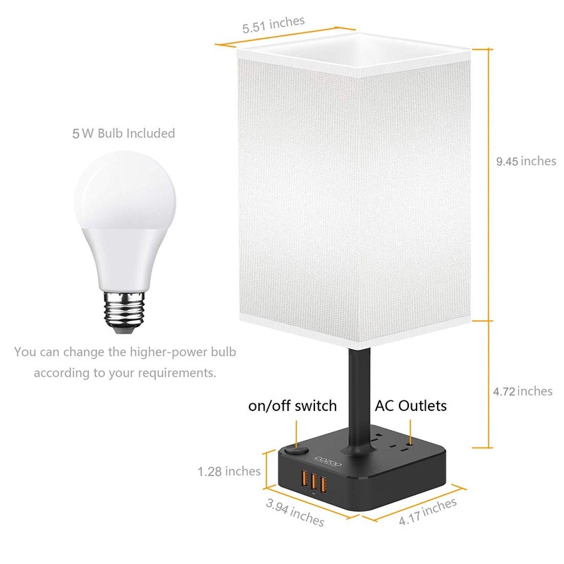 cozoo RGB Remote Bedside Lamp 16 Color Dimming for Nightstand