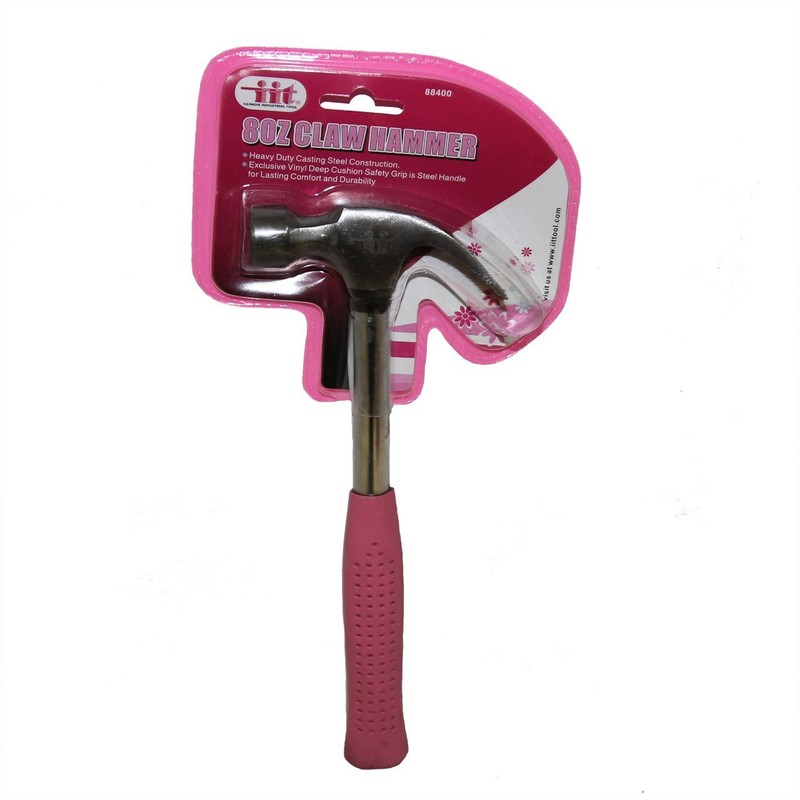 IIT 88400 Ladies 8-Ounce Claw Hammer, Pink