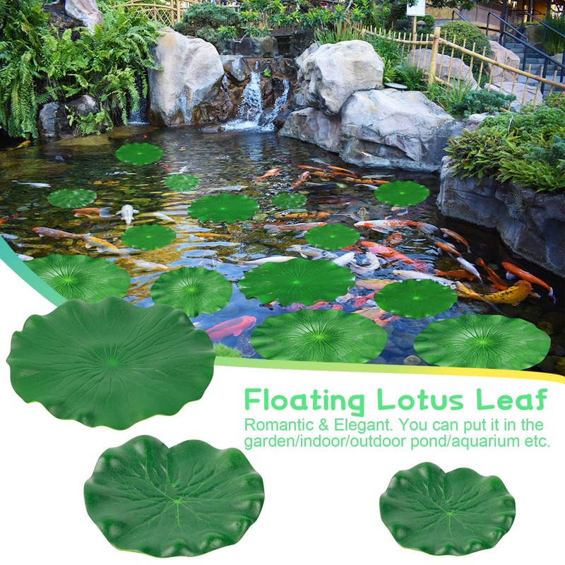 FFNIU 12Pcs Lily Pads for Ponds, Artificial Floating Foam Lotus
