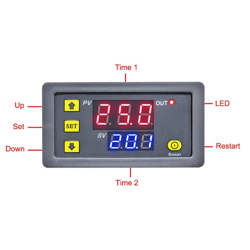 ShangHJ Timer Delay Relay AC110-220V 10A 1500W Programmable Cycle Timer