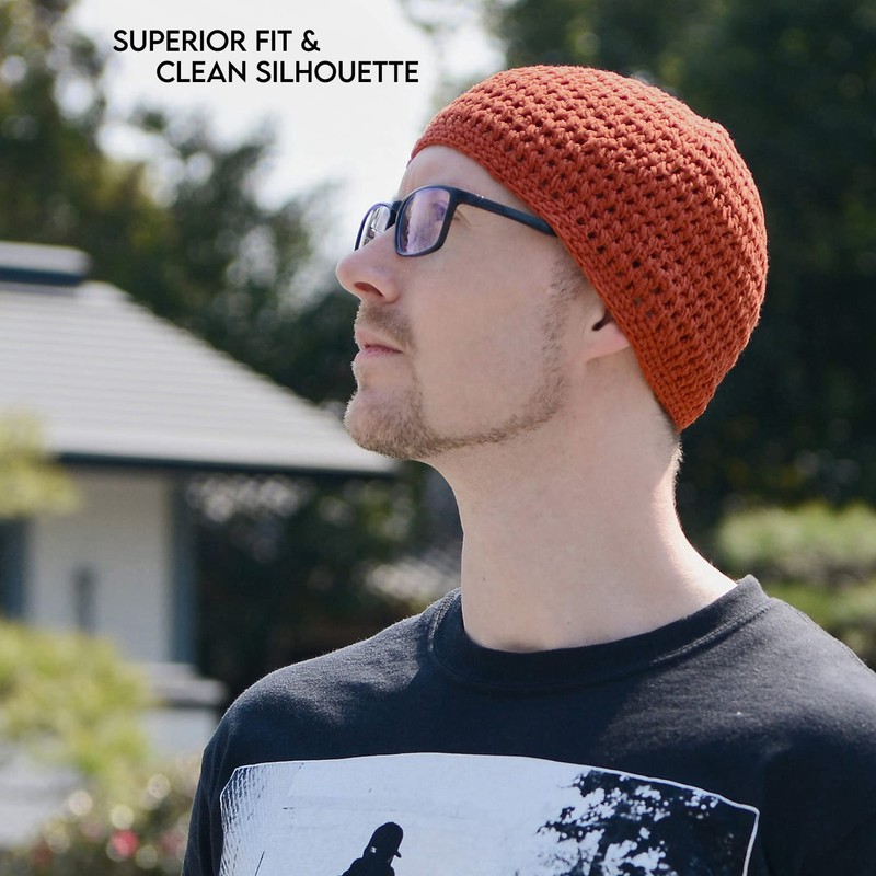 Gorro de algodón para hombre, diseño de calavera Kufi, gorro