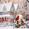 Merry Christmas Garden Flag 12x18 Double Sided Welcome Winter Cardinal