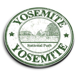 1 x Round MDF Magnet - Yosemite National Park Travel America 5484