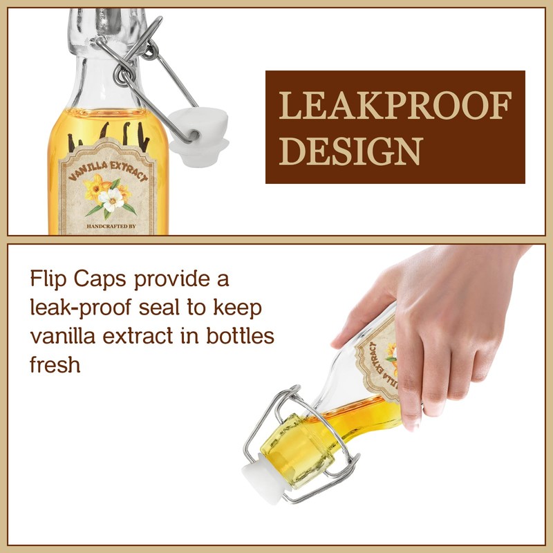 NVioAsport 10 Pack Swing Top Glass Vanilla Extract Bottles 4