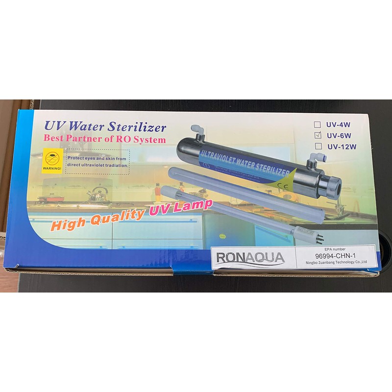 Ultraviolet Light Water Purifier Reverse Osmosis UV 6W, 1GPM