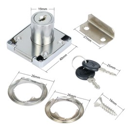 Fippy 4 Sets 22 mm Furniture Lock Cabinet Lock with Key Drawers Lock Screw-On Lock Post Box Cylinder Lock with Key for Furniture Cabinets Desk