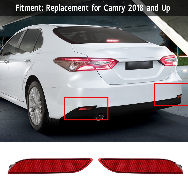 2 Pcs Rear Bumper Reflector Left Right TO1185110 Red Tail