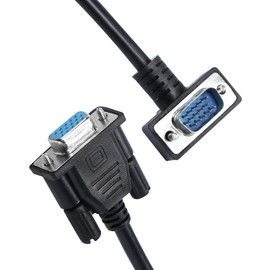 RIIEYOCA VGA Cable, 90 Degree VGA Male to VGA Female Cable 0.5 m, 15 Pin, Full HD 1080P (Up)